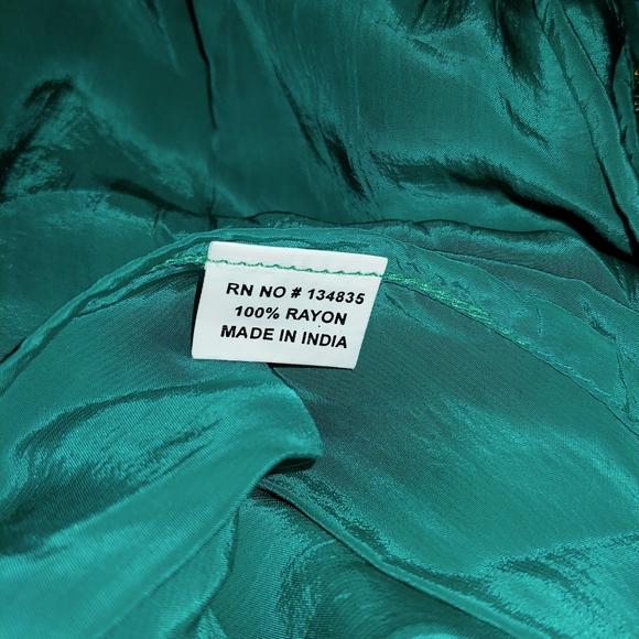 OS Manish Vaid Teal/Turquise Jeweled Pants - Picture 2 of 6